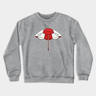 Red and White Beach Umbrella Crewneck Sweatshirt